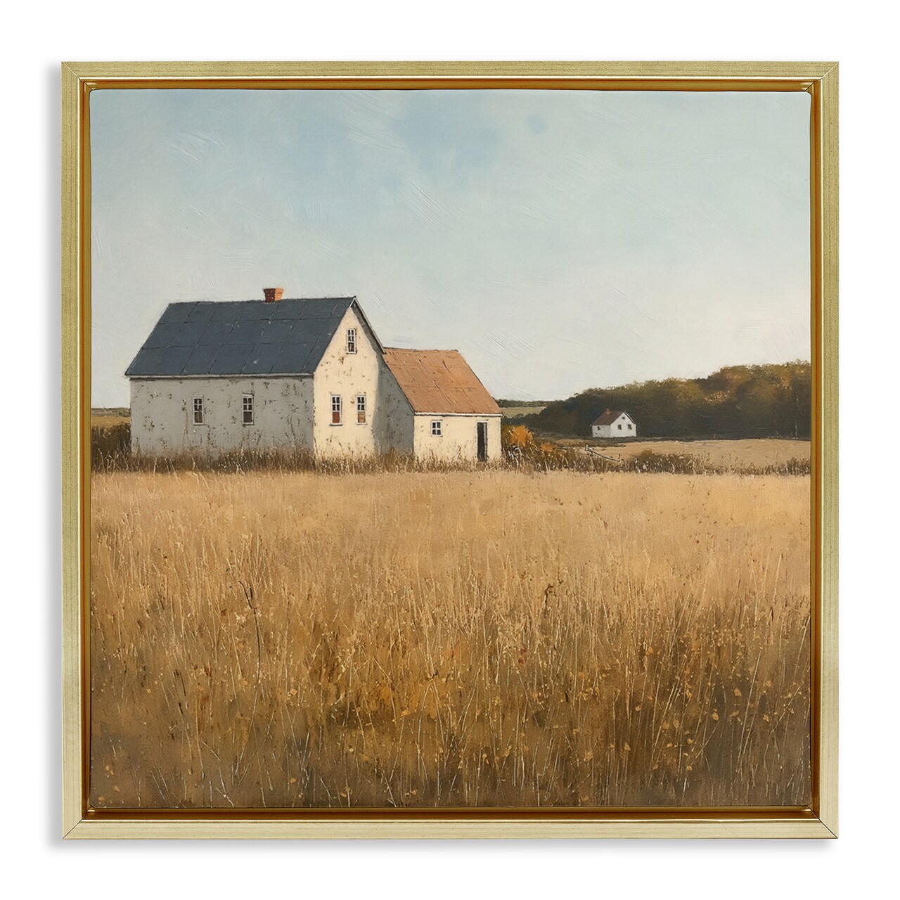Stupell Industries Clear Sky over Barn Framed Floater Canvas Wall Art Design by Steve Huntziker